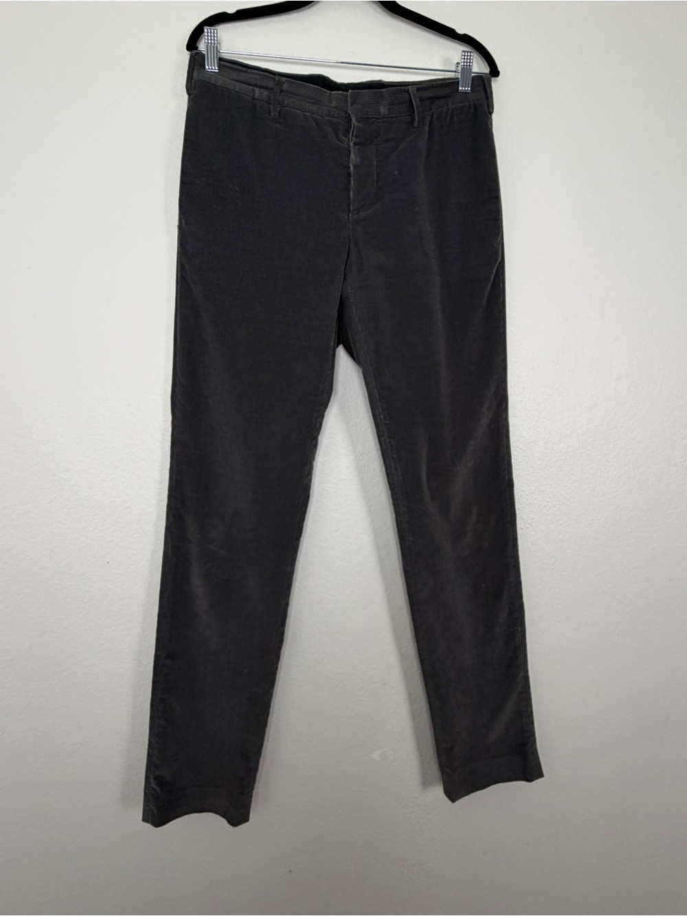 Prada Gray Corduroy Cotton Slim fit Dress Pants Altered Flawed Neutral Classic